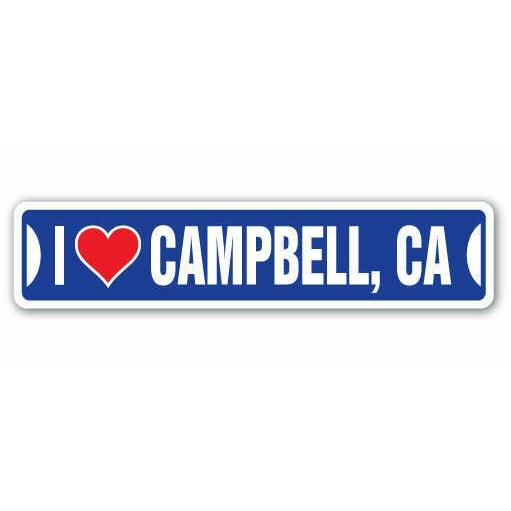 海外輸入　道路標識海外輸入　道路標識 I LOVE CAMPBELL CALIFORNIA Street Sign ca city state us wall road