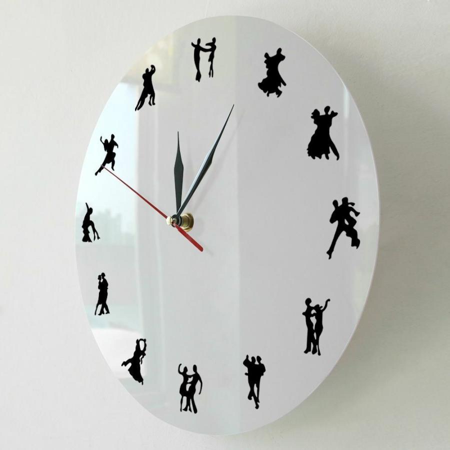 掛け時計 Dancers Couple Design Modern Wall Clock For Decoration Studio Living R｜glossy-store｜03
