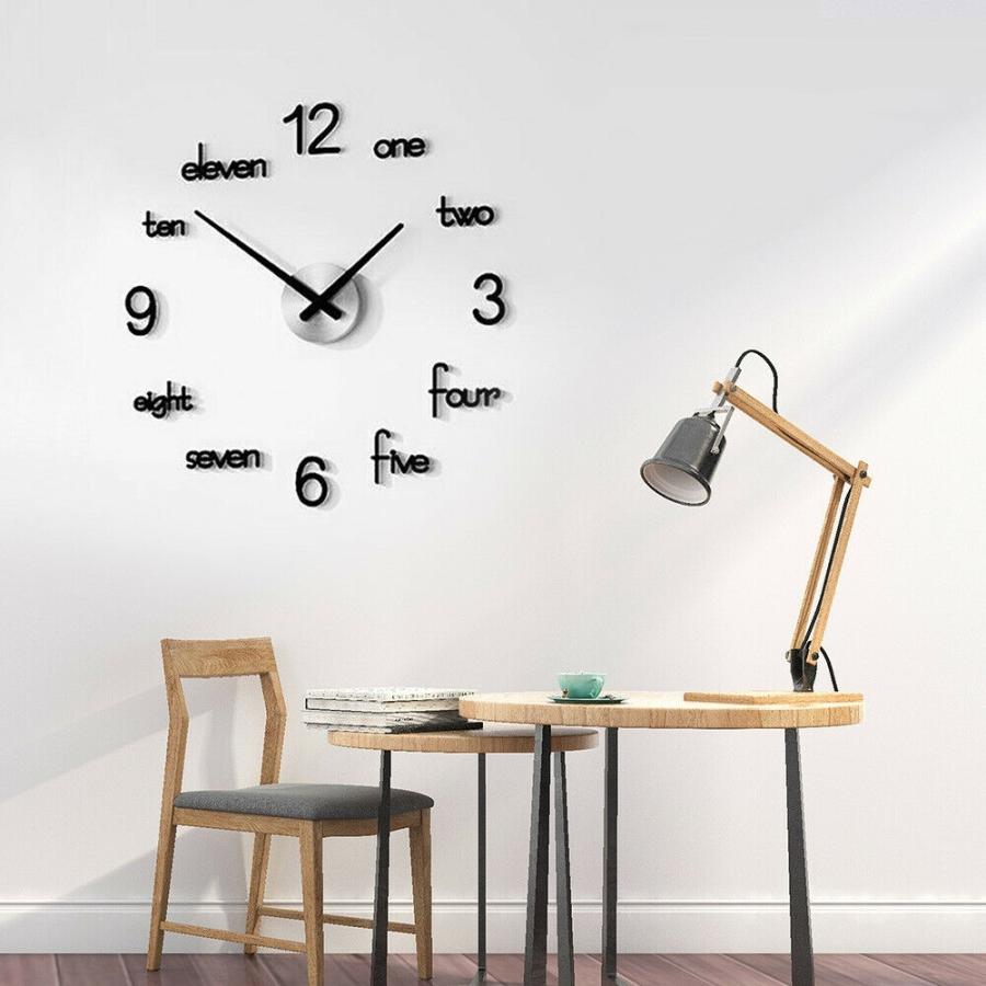 【初回限定お試し価格】 3D モダンウォールクロック 掛け時計 DIY titl original show US- 時計 装飾 ウォールステッカー 表面 ミラー ローマ数字 掛け時計、壁掛け時計