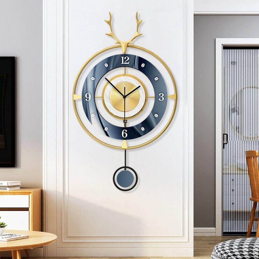 2021年春の Wall Antlers 掛け時計 Clock sh 装飾- ホーム 時計 クォーツ サイレント Clock Time Creative Modern 掛け時計、壁掛け時計