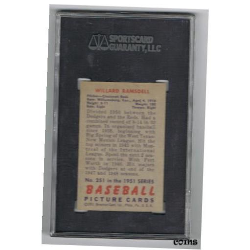 モニター価格 品質保証書付 トレーディングカード 1951 Bowman 251 Willard Ramsdell Sgc 96 9 3 Er 無償保証 Shodaikini Com