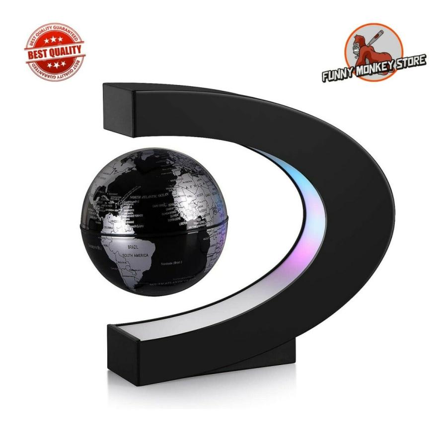 C Shape LED World Map Decoration Magnetic Levitation Floating Globe Light BT 
