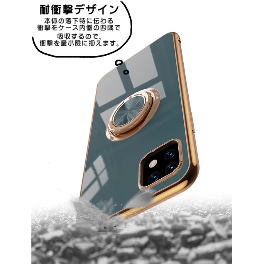 AQUOS Sense6s リング付き スマホケース カバー かわいい オシャレ