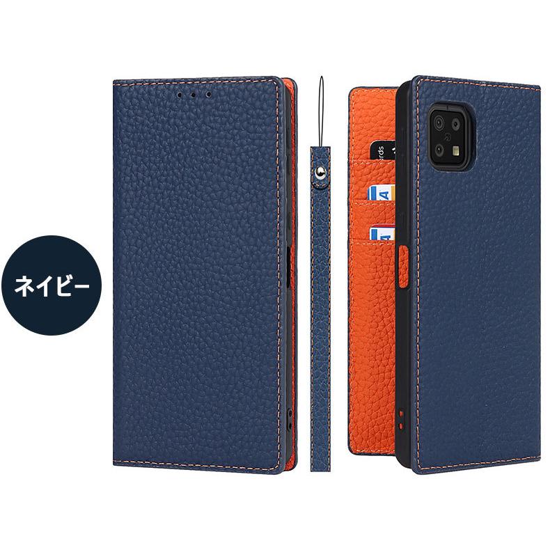 本革 AQUOS sense7 sense6 6s sense4 sense3  ケース 手帳型 wish2 スマホ アクオス センス シンプルスマホ6 牛革 シンプルスマホ5 スマホケース カバー｜glossy｜14