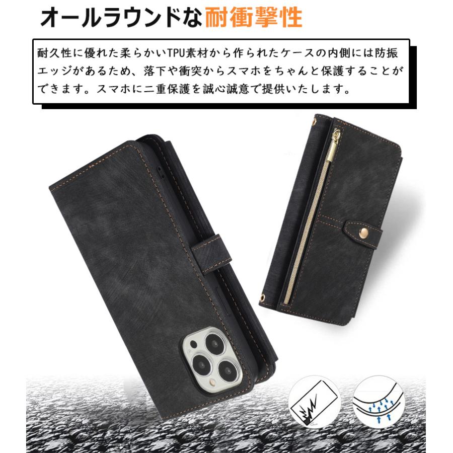 ショルダー iphone 15 iPhone SE3 手帳型 可愛い iphone13 ケース iPhone12 pro iPhone14 スマホケース ファスナー 財布 大容量 カバー カード入れ おしゃれ | iPhone | 08