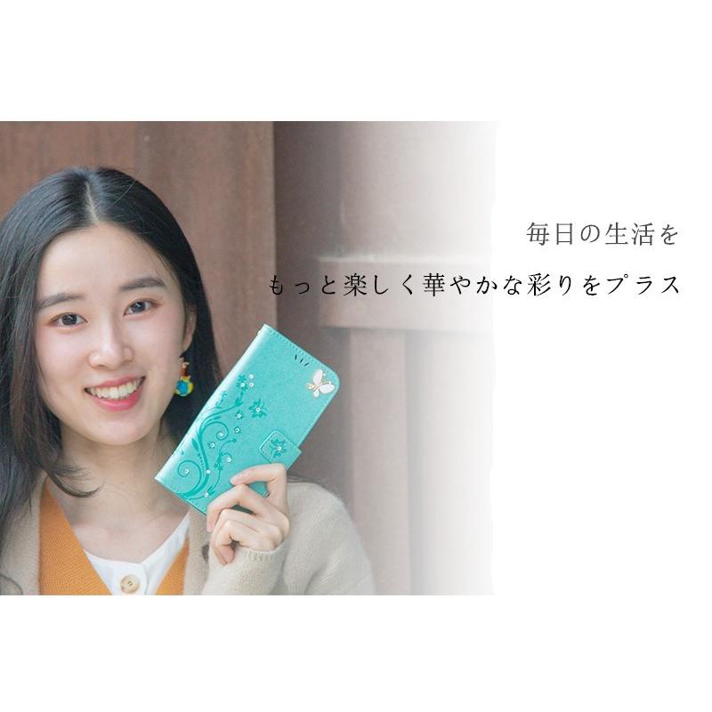 HUAWEI nova lite 3 ケース 蝶 花柄 p30 lite スマホケース手帳型 P20liteカバー  キラキラ ファーウェイ カバー カワイイ nova lite2ケース ?帳ケース かわいい｜glossy｜16