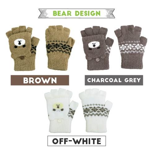 指なし ミトンカバー手袋 防寒 冬 レディース ネコ クマ あったか のびのびストレッチ 日本製 プレゼント | ブランド登録なし | 06