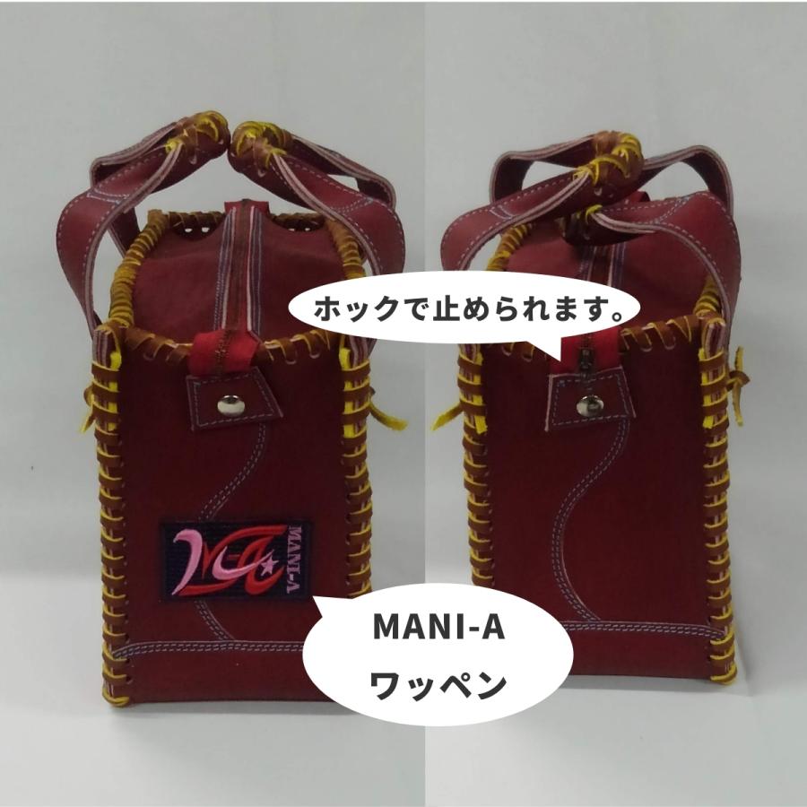 グローブの革製 手作りのミニトートバック ワイン ソフトボール_3