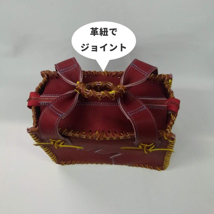 グローブの革製 手作りのミニトートバック ワイン ソフトボール_4