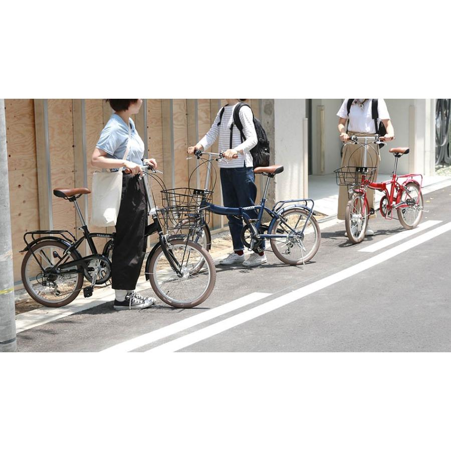 TRAILER 20インチ折りたたみ自転車 6段変速 カゴ カギ ライト 男女兼用 ...