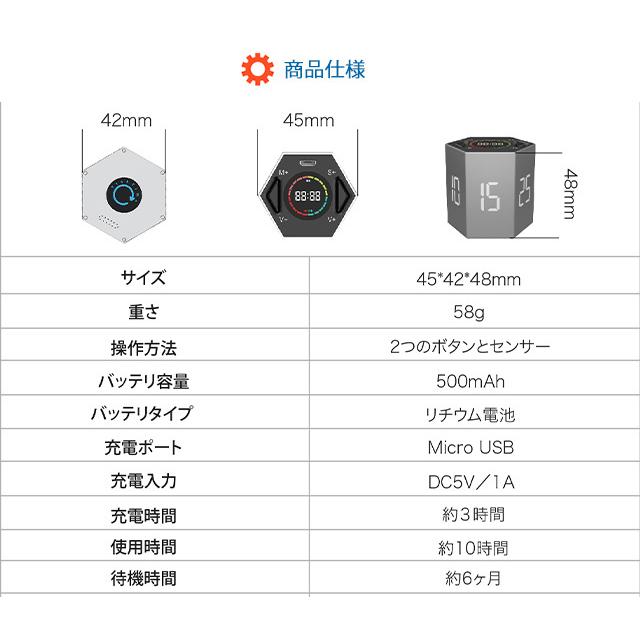TickTime ティックタイム デジタルタイマー 超小型軽量 便利 倒すだけ タイマー 勉強 料理 運動 会議 生産性向上 ポモドーロタイマー おしゃれ |  | 08