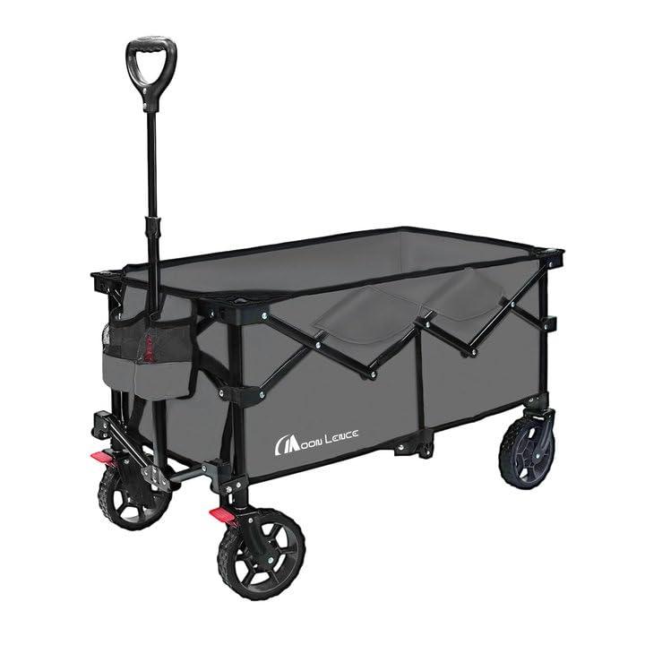 MOON LENCE 【ブレーキ付き】 大容量135L 耐荷重130kg　キャリーワゴン 折りたたみ　 Amazon | MOON LENCE 【ブレーキ付き】 キャリーワゴン 折りたたみ
