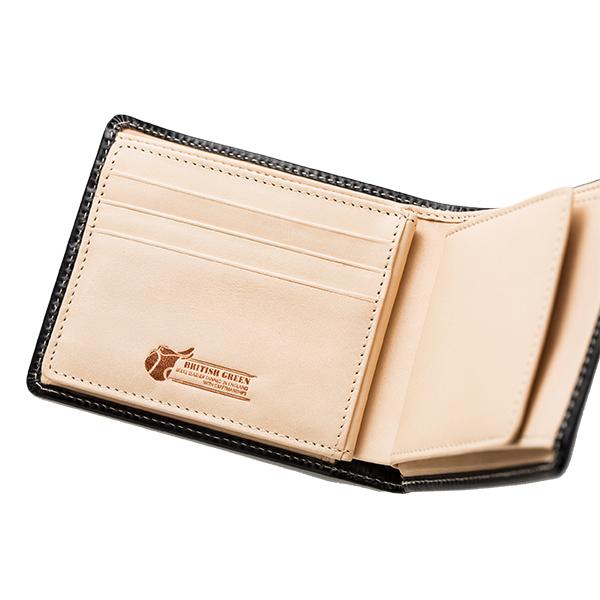 ブライドルレザー 二つ折り財布 本革 ブリティッシュ グリーン BRITISH