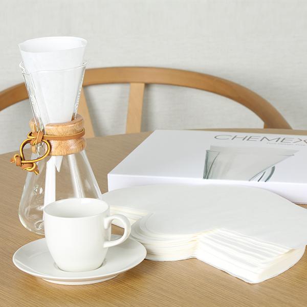 ケメックス Chemex コーヒーメーカー + フィルターペーパー 3カップ用 100枚入 マシンメイド｜glv｜02