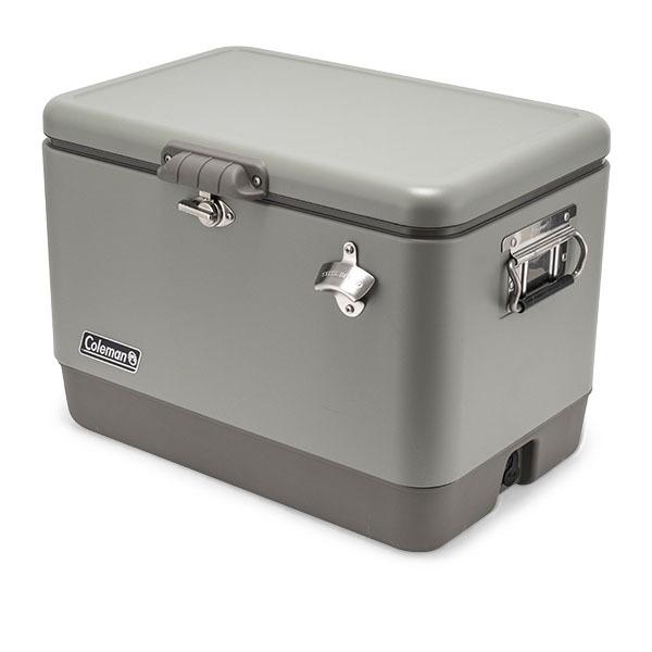 Coleman - 金額交渉可　コールマン　54QT ステンレスクーラーボックス　　【野外1度使用】 54QTステンレススチールベルトクーラー(シルバー)の通販