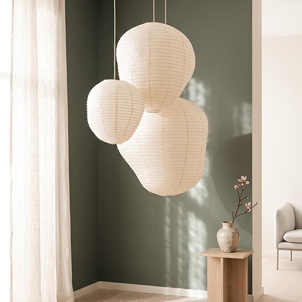 【並行輸入品】 ファームリビング Ferm Living Kurbis カービス ランプシェード 80 和紙 吊り下げ照明 |  | 05