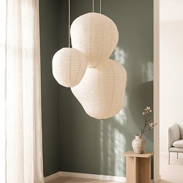 【並行輸入品】 ファームリビング Ferm Living Kurbis カービス ランプシェード 60 和紙 吊り下げ照明 |  | 06