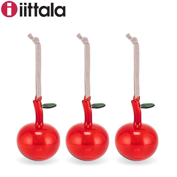 イッタラ iittala オーナメント 好評 3個セット ガラスアップル とっておきし福袋 かわいい おしゃれ レッド 1055140 りんご