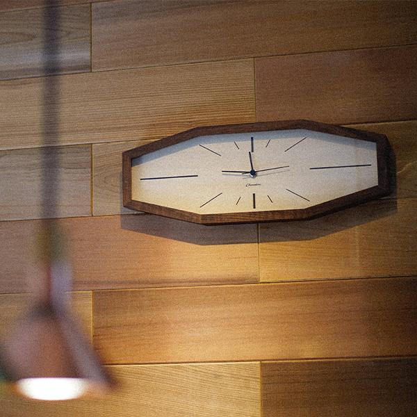インターゼロ INTERZERO 時計 シャンブル 電波時計 LINE CLOCK WALNUT