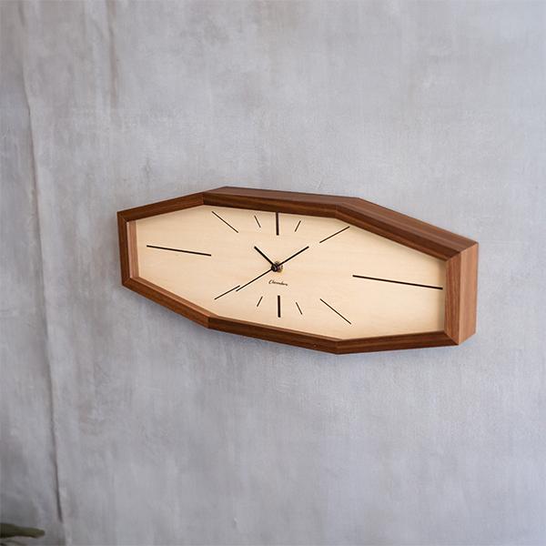 インターゼロ INTERZERO 時計 シャンブル 電波時計 LINE CLOCK WALNUT