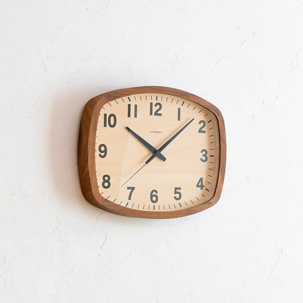 インターゼロ INTERZERO R-SQUARE CLOCK 電波時計 時計 掛け時計 木製