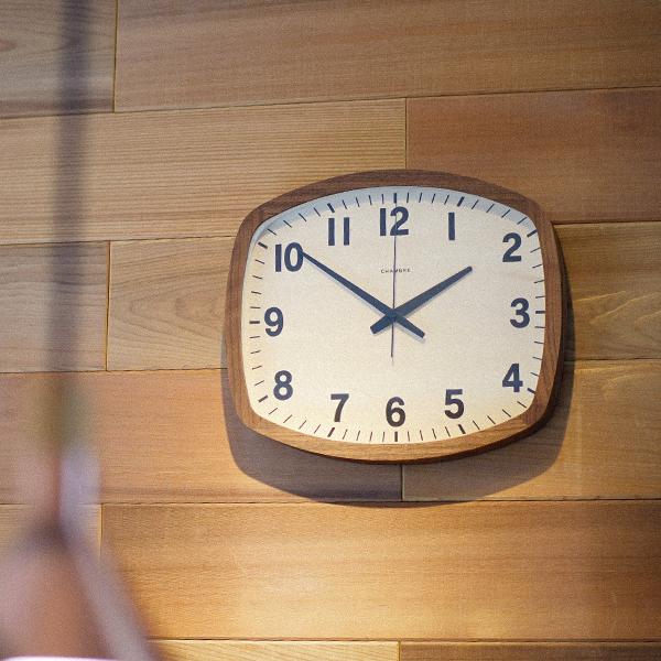 インターゼロ INTERZERO R-SQUARE CLOCK 電波時計 時計 掛け時計 木製