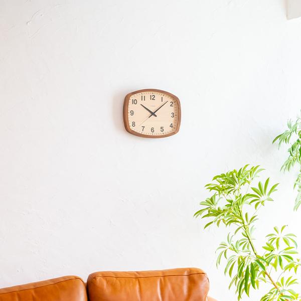 インターゼロ INTERZERO R-SQUARE CLOCK 電波時計 時計 掛け時計 木製