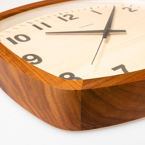 インターゼロ INTERZERO R-SQUARE CLOCK 電波時計 時計 掛け時計 木製