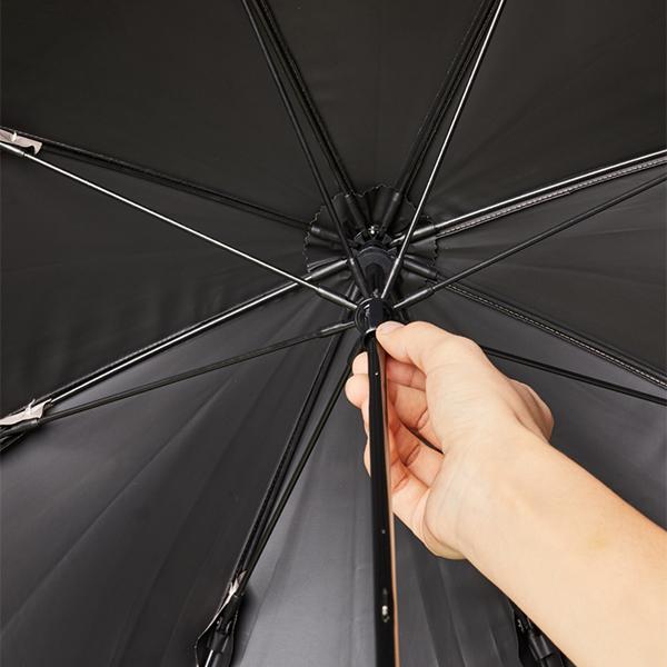 KIZAWA 長傘 55cm ショート丈 深張りドットプリント日傘 雨傘 晴雨兼用