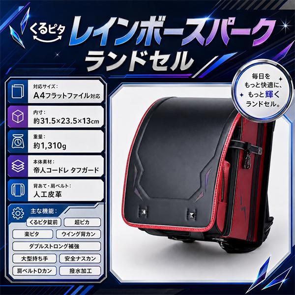 くるピタ ランドセル 楽ピタ 超ピカ 頑丈 男の子 A4フラットファイル