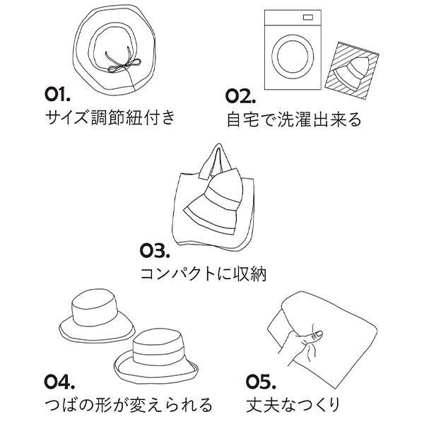 正規販売店 リーノエリーナ ハット マノン Lino e Lina リネン 帽子 ハット 麻100% サイズ調節紐付きの画像