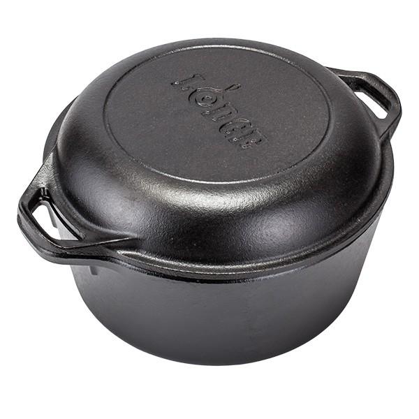 ロッジ Lodge ロジック ダブルダッチオーブン IH対応 深型 鍋 L8DD3 Pro Logic Double Dutch Oven 蓋 スキレット フライパン キャンプ 父の日｜glv｜02