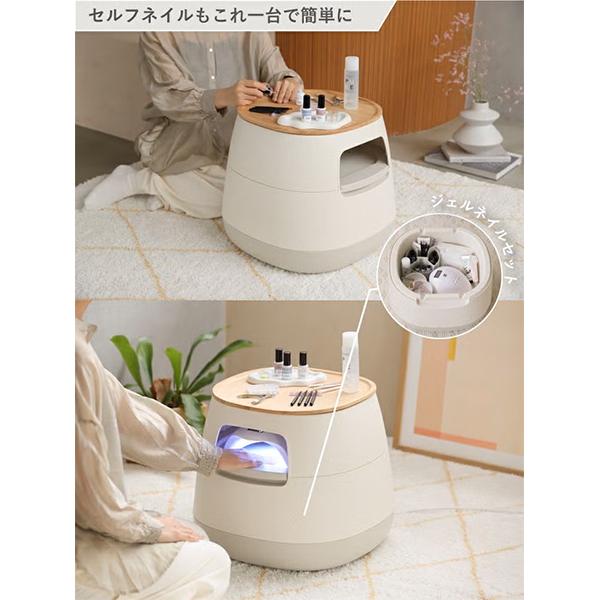 ポアペル poapel 動かせるくつろぎ収納ローテーブル 木天板付き サイド