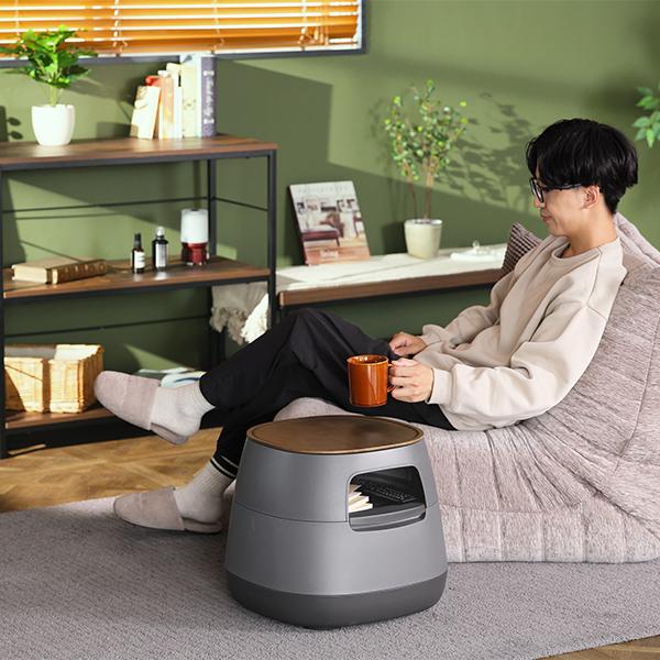 ポアペル poapel 動かせるくつろぎ収納ローテーブル + ウォルナット