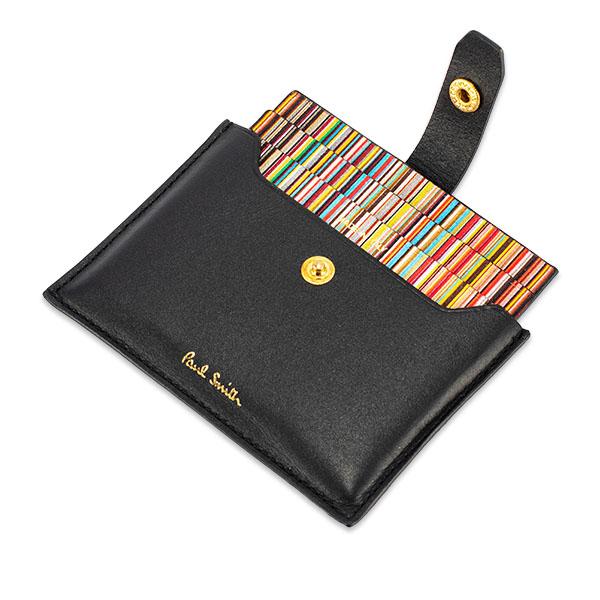 GW中もあすつく配送 ポールスミス PAUL SMITH カードケース 名刺入れ メンズ マルチストライプ レザー 本革 シンプル  M1A-6751-BMULTI