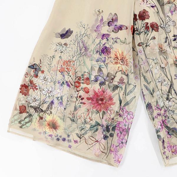 ScoLar（スカラー） 連休中も休まず配送 花柄シフォン×花柄生地 3D風