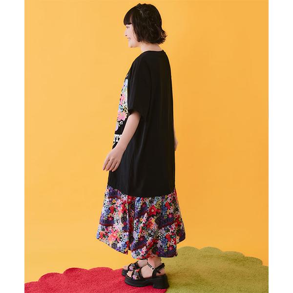 ScoLar（スカラー） ScoLar 162670 ネコ花 花柄切替ワンピース レース