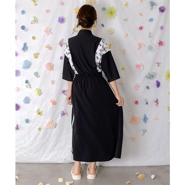 ScoLar（スカラー） ScoLar 162621 異素材切替ジップ ワンピースレース