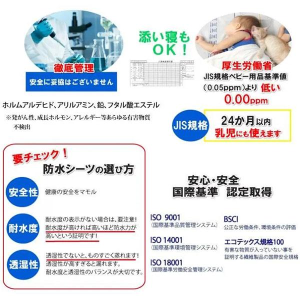 アレルギー対策 防水ボックスシーツ 2枚組 シングルロング ベッドシーツ おねしょシーツ しろくまケアの画像