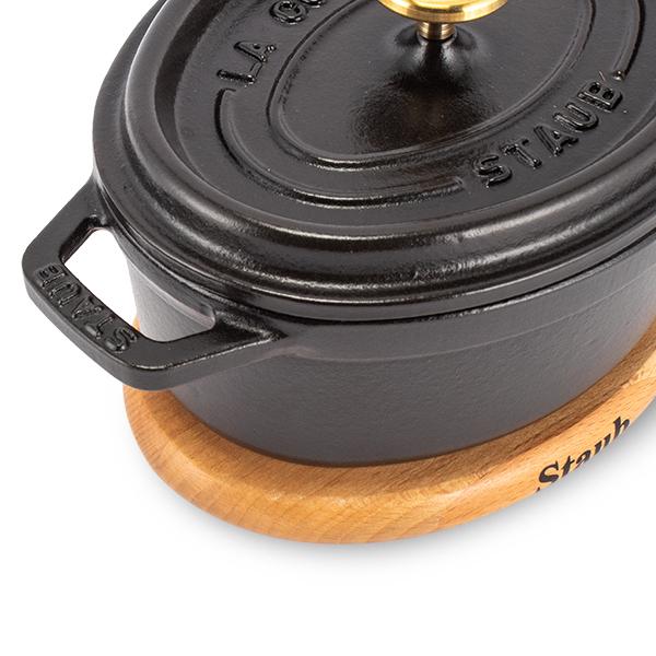 ストウブ Staub 鍋敷き マグネット トリベット オーバル 15×11cm 木製 シンプル 1190711 40509-516-0｜glv｜06