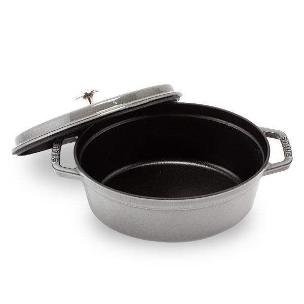 美品生涯保証付　staub ストウブ　23cm オーバルココット　黒 Staub（ストウブ） グランドココット ラウンド 20cm ブラック生涯保証