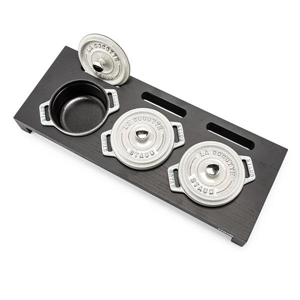 ストウブstaub ミニココット10cm 3個セット スタンド付き 【公式通販】