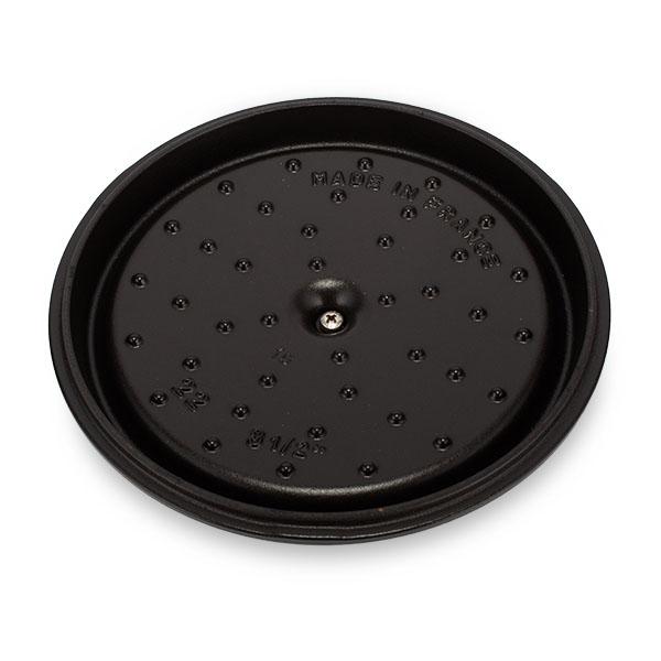 正規品STAUB 両手鍋 22cm ブラックストウブ　マルチノブチキン付ココット 正規品STAUB 両手鍋 22cm ブラックストウブ マルチノブチキン付