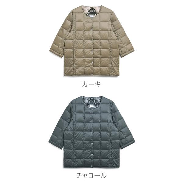 TAION（タイオン） ベーシック クルーネック七分袖 ダウンジャケット 