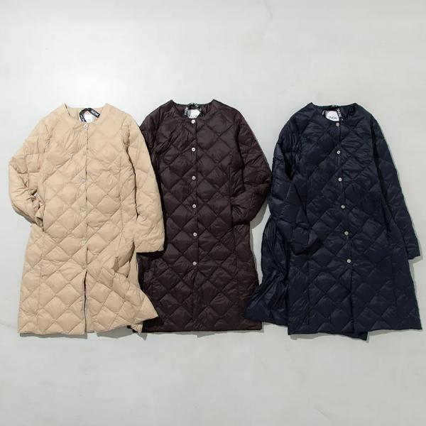 TAION（タイオン） シティ クルーネック ロングダウンコート