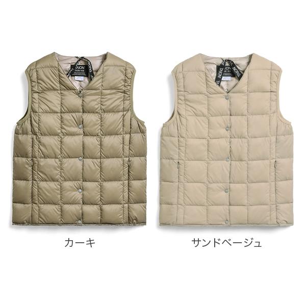 TAION タイオン ダウンベスト L ベージュ キルティング柄 Vネック TAION（タイオン） ダウンベスト ベスト 「WEB限定」「TAION/タイオン