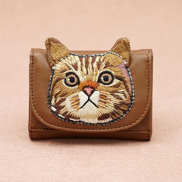 tamao tamao world タマオワールド ねこミニ財布 折り財布 刺繍財布