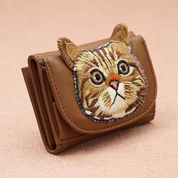 tamao tamao world タマオワールド ねこミニ財布 折り財布 刺繍財布