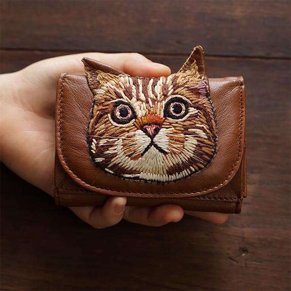 tamao tamao world タマオワールド ねこミニ財布 折り財布 刺繍財布