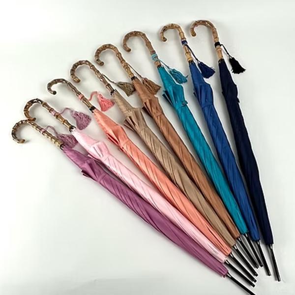 non。ワカオ　　　バーガンディ色の竹ハンドル長傘 WAKAO（ワカオ） 超軽量オールカーボン長傘 雨傘 丈夫 長傘 富士絹